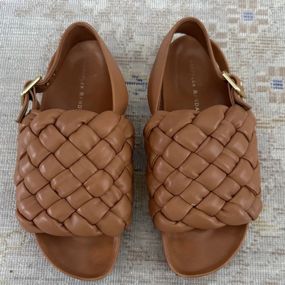 LOEFFLER RANDALL Benton Woven Slingback Sandal In Dark Sand Size 8